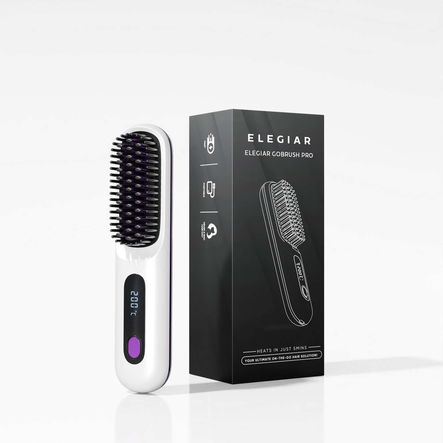 elegiar® Portable Straightener Brush - GoBrush PRO