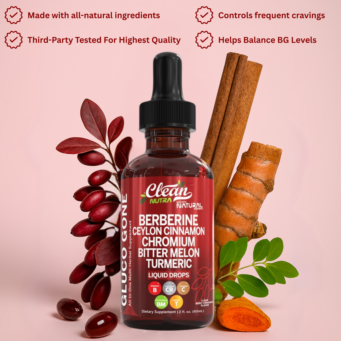 Berberine + Ceylon Cinnamon Regulator Drops (60mL)