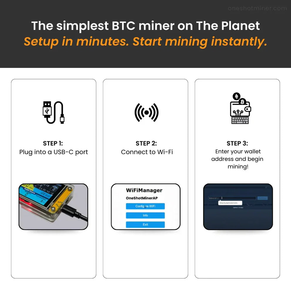 MineOne Pro — Start mining Bitcoin safely from your desk — no setup, no noise.